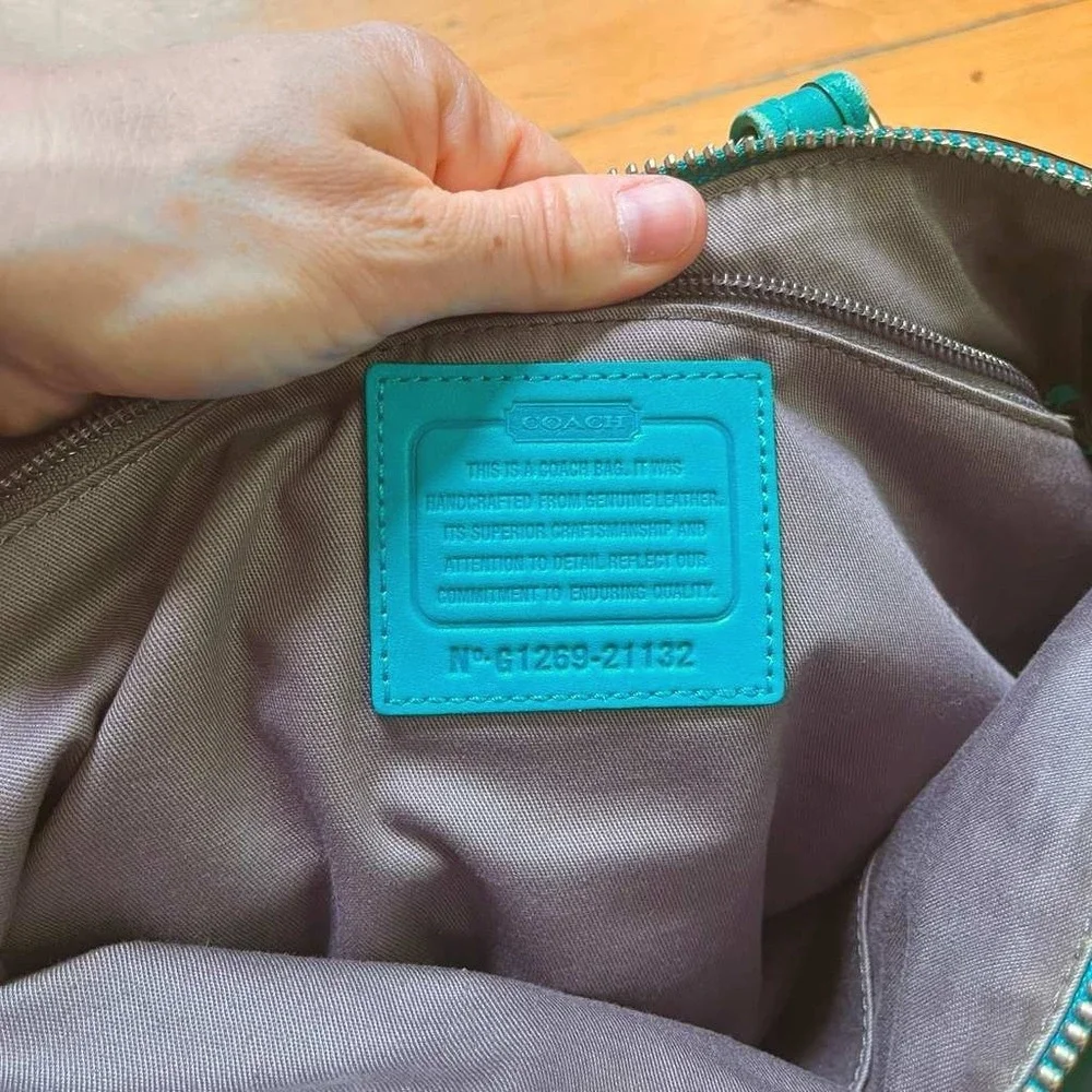 Coach‎ Legacy Molly Satchel 21132 Robin's Egg Blue Turquoise Leather Tassel Boho
